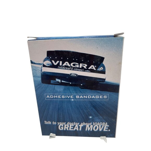 Viagra Racing Car Adhesive Bandages Box  Collectible NASCAR Humor For A Quick Fi - Picture 1 of 7
